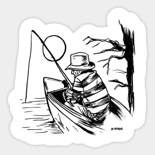 Tranquil Nightmare Fishing for TPInktober 2018 #tpinktober Sticker